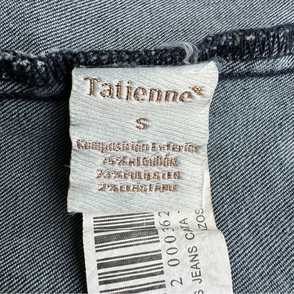 VTG TATIENNE Embroidered Rhinestone Jean Jacket S Medium Wash Trucker Stretch - Picture 4 of 14